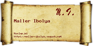 Maller Ibolya névjegykártya